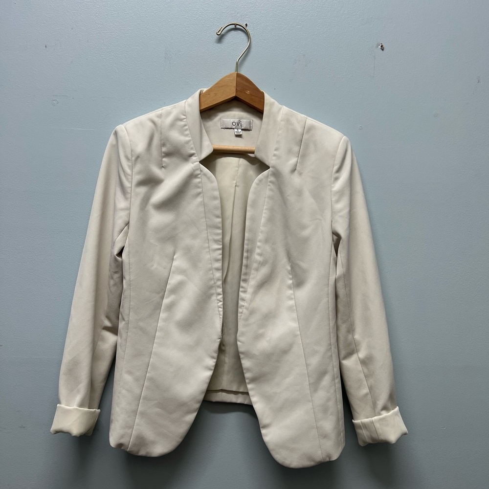 White blazer with cutout detail